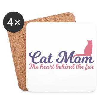 Cat Mom - Coasters (set of 4) - white - Front