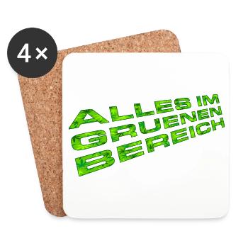 Alles im grünen Bereich (Gras-Edition) - Untersetzer (4er-Set) - Weiß - Vorne