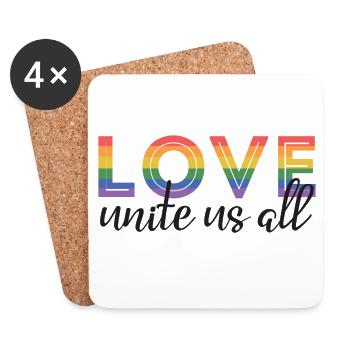 LGBT Pride Month - Love unite us all - Coasters (set of 4) - white - Front