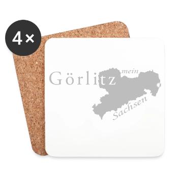 Görlitz - Mein Sachsen - Heimatstadt - Untersetzer (4er-Set) - Weiß - Vorne