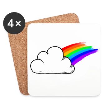 Couleurs arc-en-ciel de la fierté / RVB - Dessous de verre (lot de 4) - blanc - Devant