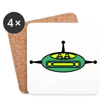 Planeur spatial - Dessous de verre (lot de 4) - blanc - Devant