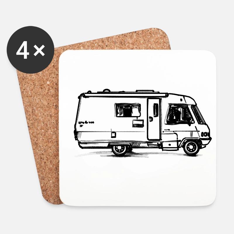 Camping Van - Untersetzer (4er-Set) - Weiß