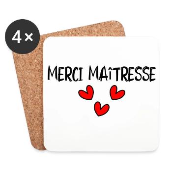 GELIEBTE. VIELEN DANK. DANKE HERRIN - Untersetzer (4er-Set) - Weiß - Vorne