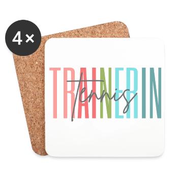 Trainerin Tennis Tennistrainerin Geschenk - Untersetzer (4er-Set) - Weiß - Vorne