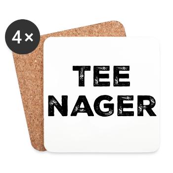 Teenager - Untersetzer (4er-Set) - Weiß - Vorne
