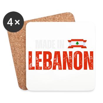 Made in Lebanon, Lebanese pride - Coasters (set of 4) - white - Front