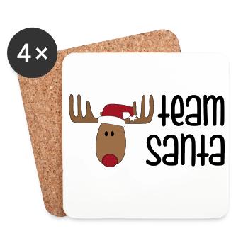 Lustiges Team zu Weihnachten - Untersetzer (4er-Set) - Weiß - Vorne