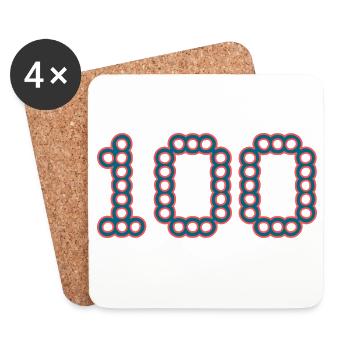 100. 100 YEARS. 100th ANNIVERSARY. BIRTHDAY 100 - Coasters (set of 4) - white - Front