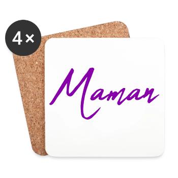 MOTHER'S DAY. HEART. HAPPY BIRTHDAY. MOM - Coasters (set of 4) - white - Front