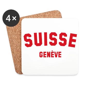 GENÈVE Genève Suisse Suisse - Dessous de verre (lot de 4) - blanc - Devant