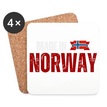 Made in Norway, Norwegian pride - Coasters (set of 4) - white - Front