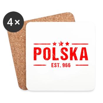 POLOGNE ROUGE EST 966 - Dessous de verre (lot de 4) - blanc - Devant