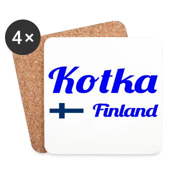 Kotka Finlande - Imprimés élégants - Dessous de verre (lot de 4) - blanc - Devant