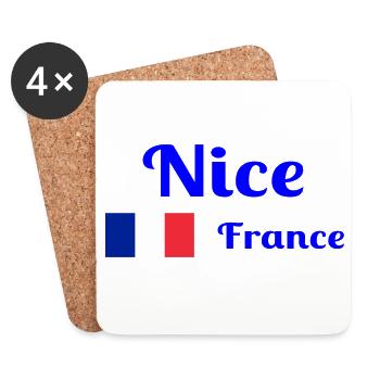 Nizza Frankreich - Stilvolle Drucke - Untersetzer (4er-Set) - Weiß - Vorne