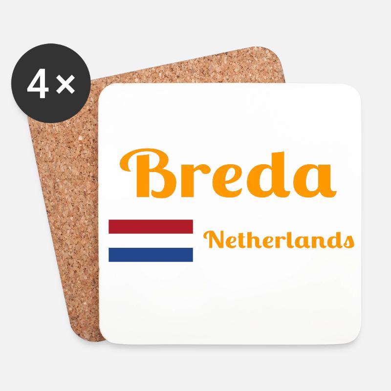 Breda Niederlande - Stilvolle Drucke - Untersetzer (4er-Set) - Weiß