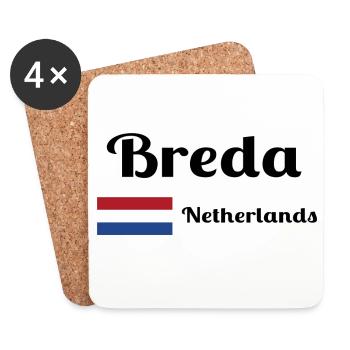 Breda Niederlande - Stilvolle Drucke - Untersetzer (4er-Set) - Weiß - Vorne