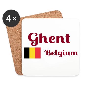 Ghent Belgium- Stylish prints - Coasters (set of 4) - white - Front