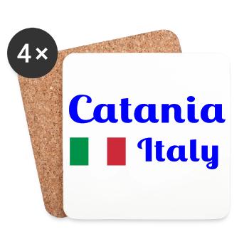 Catania Italy - Stylish prints - Coasters (set of 4) - white - Front