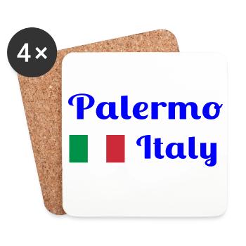 Palermo, Italy - Stylish prints - Coasters (set of 4) - white - Front
