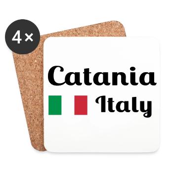Catania Italy - Stylish prints - Coasters (set of 4) - white - Front
