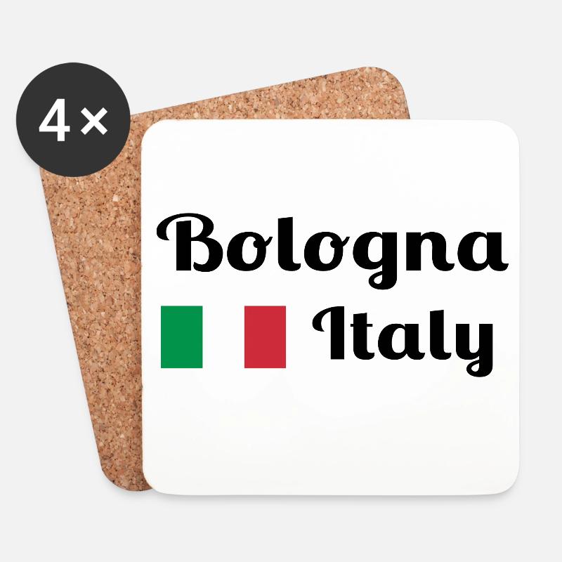 Bologna, Italien - Stilvolle Drucke - Untersetzer (4er-Set) - Weiß