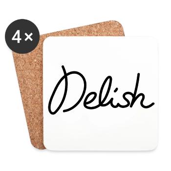 Delish – Stilvolles Foodie-Statement - Untersetzer (4er-Set) - Weiß - Vorne