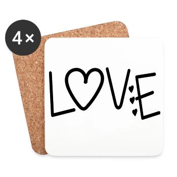 VALENTINES DAY QUOTE LOVE - Coasters (set of 4) - white - Front