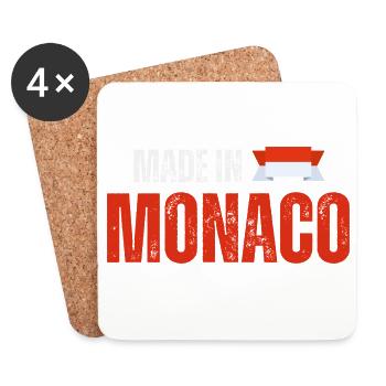 Made in Monaco, fierté monégasque - Dessous de verre (lot de 4) - blanc - Devant