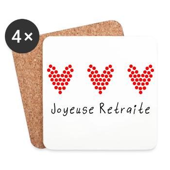 RETIREMENT. RETIREMENT. RETIRED. RETIREMENT - Coasters (set of 4) - white - Front