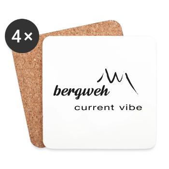 Current vibe: bergweh - Schrift schwarz - Exklusiv - Untersetzer (4er-Set) - Weiß - Vorne