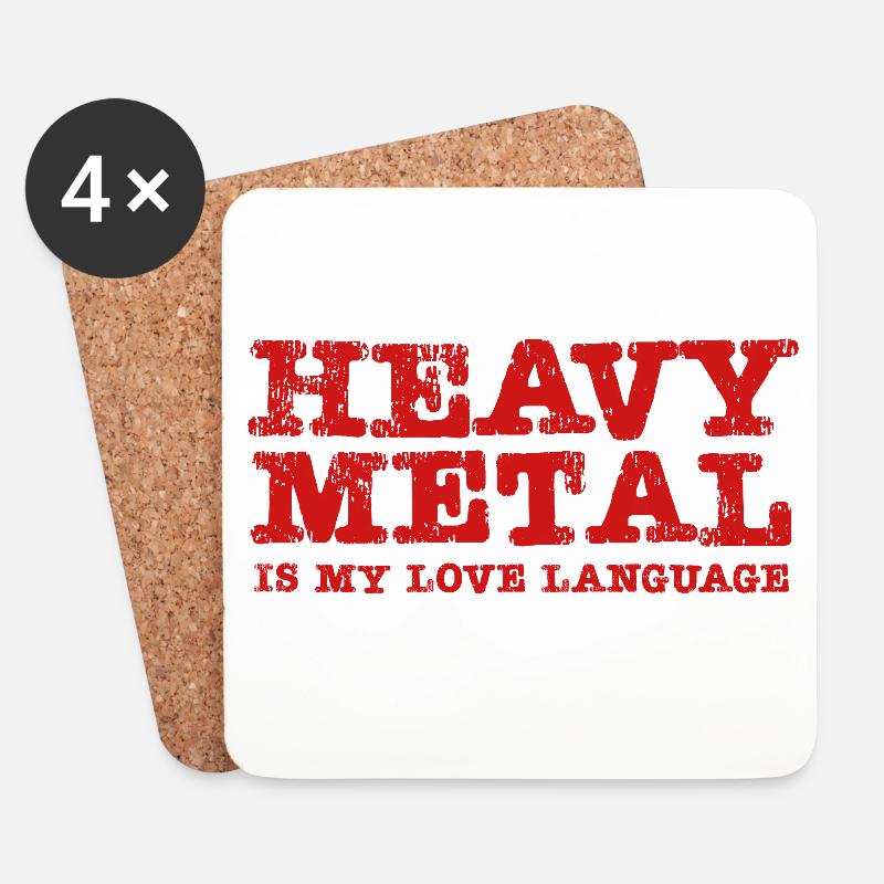 Heavy Metal is my Lovelanguage - Untersetzer (4er-Set) - Weiß