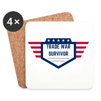 Trade War Survivor - US Edition - Untersetzer (4er-Set) - Weiß - Vorne