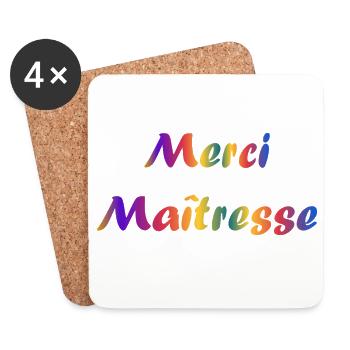MISTRESS. MASTER. THANK YOU. THANK YOU MISTRESS. GIFT. - Coasters (set of 4) - white - Front