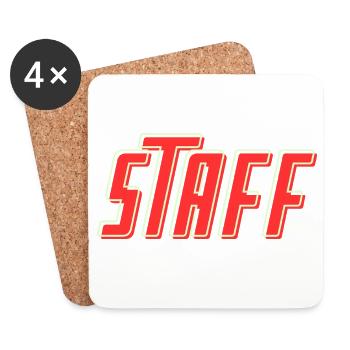 STAFF Team Member - Personal - Crew - Mitarbeiter - Untersetzer (4er-Set) - Weiß - Vorne