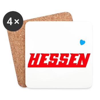 Made in Hesse logo with heart - Coasters (set of 4) - white - Front