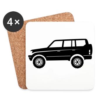 Offroad Adventure SUV - Untersetzer (4er-Set) - Weiß - Vorne