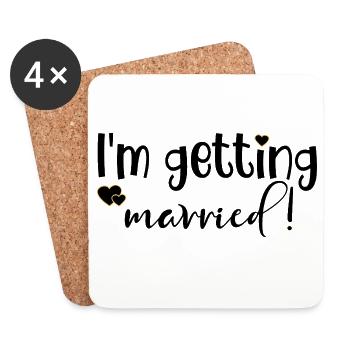 GETTING MARRIED BRIDE - Coasters (set of 4) - white - Front