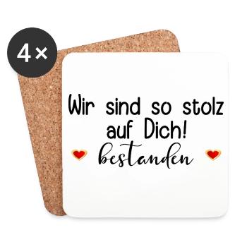 STOLZ ABSCHLUSS BESTANDEN SPRÜCHE - Untersetzer (4er-Set) - Weiß - Vorne