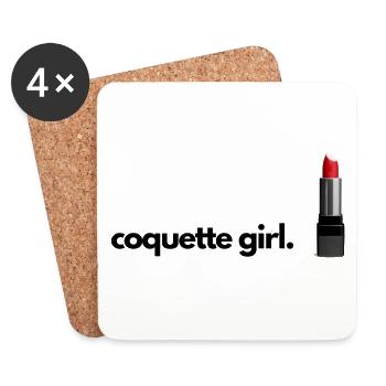 Coquette Mädchen Student Kit Kit - Untersetzer (4er-Set) - Weiß - Vorne