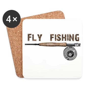 Fly fishing - Untersetzer (4er-Set) - Weiß - Vorne