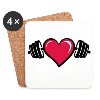 Gym Lover - Coasters (set of 4) - white - Front