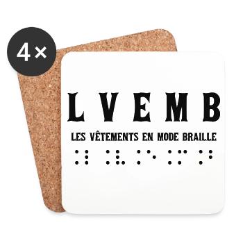 Elegante Braille-Mode für alle - Untersetzer (4er-Set) - Weiß - Vorne