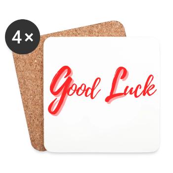 Good Luck Design in Calligraphic Style - Coasters (set of 4) - white - Front