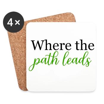 Where the Path Leads Spontaneous Journey	 - Coasters (set of 4) - white - Front