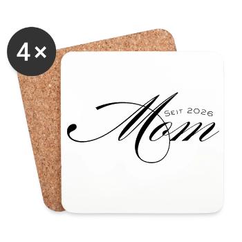 Mama 2026 - mom 2026 - Untersetzer (4er-Set) - Weiß - Vorne
