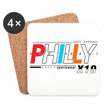 Abstract Geometric Pattern Design - Coasters (set of 4) - white - Front