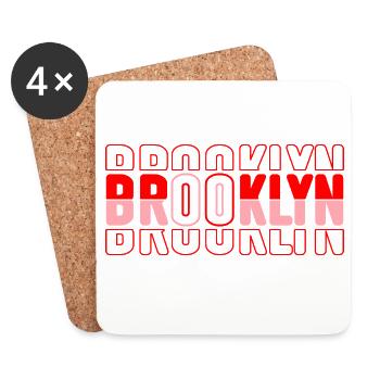 Brooklyn Neon Block Muster - Untersetzer (4er-Set) - Weiß - Vorne
