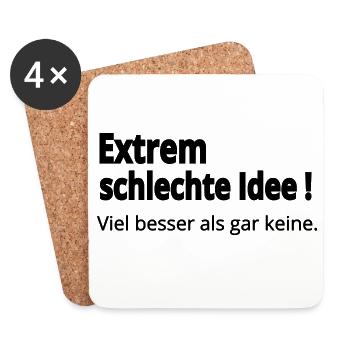 Schlechte Idee - Untersetzer (4er-Set) - Weiß - Vorne