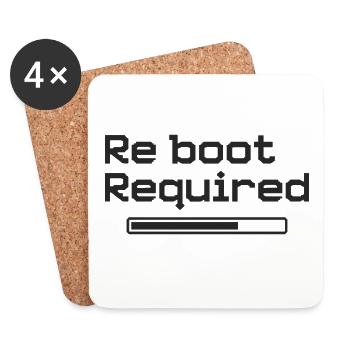 Reboot Required – Retro-Gaming-Style - Untersetzer (4er-Set) - Weiß - Vorne